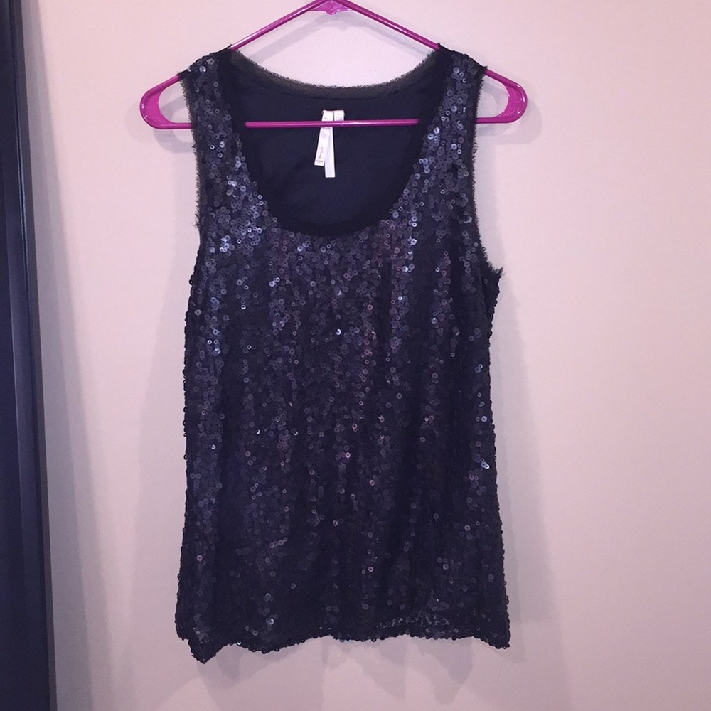 Black sequin top